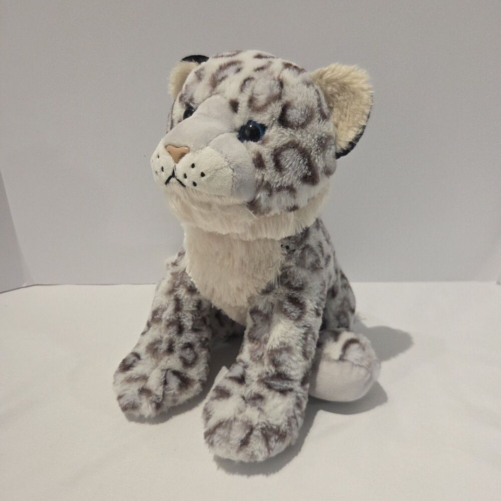 Petting Zoo Snow Leopard Plush Stuffed Animal Toy Spots Gray 12"